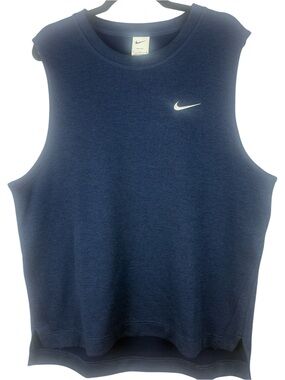 Nike Dri-FIT Sleeveless Training Shirt Heathered Navy Blue Large